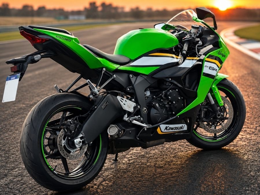 Ponteira de escapamento inox semi-direta com escudo Kawasaki Ninja